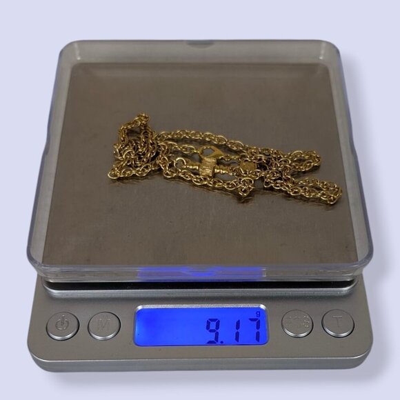 V. Block-Accented Rope Chain Necklace - Picture 5 of 5